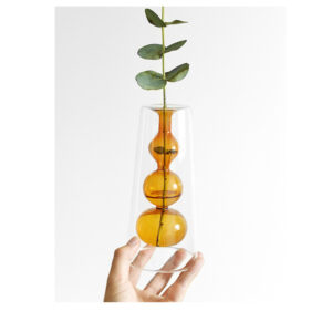 Retro Stained Glass Vase Gourd Hydroponic Flower Plant